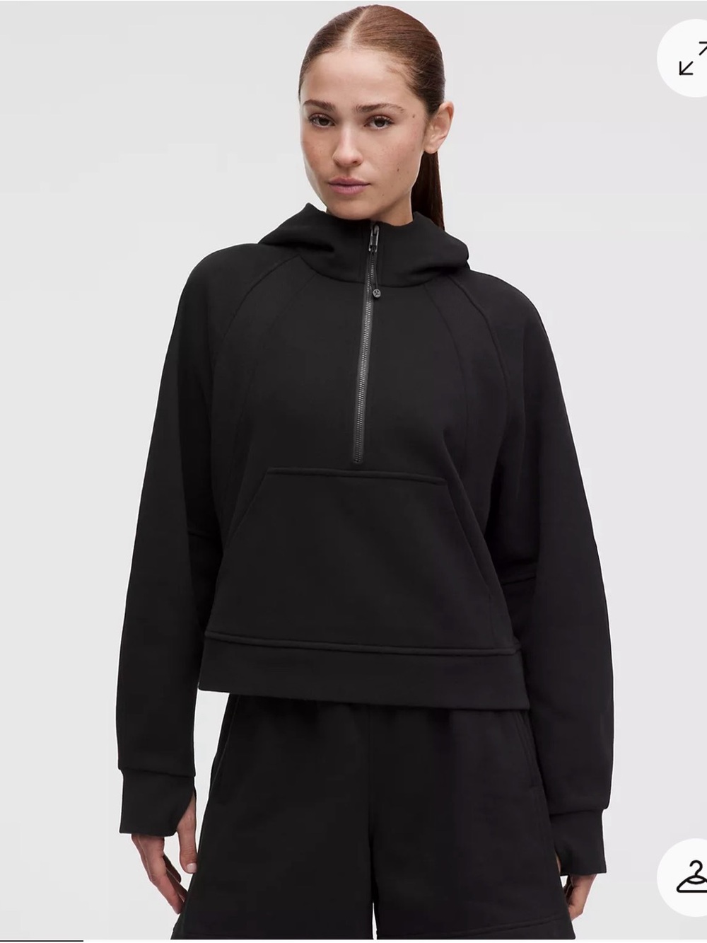 Lululemon Women’s Black Hooded Half-Zip Scuba Pullover